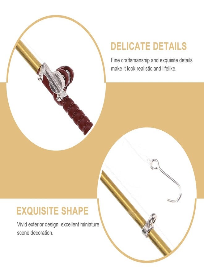 SHINEOFI 1:12 Scale Miniature Fishing Rod for Dollhouse - Realistic Tiny Fishing Pole Accessory with Reel for DIY Crafts, Miniature Displays & Doll Room Decor Collectibles - Image 3